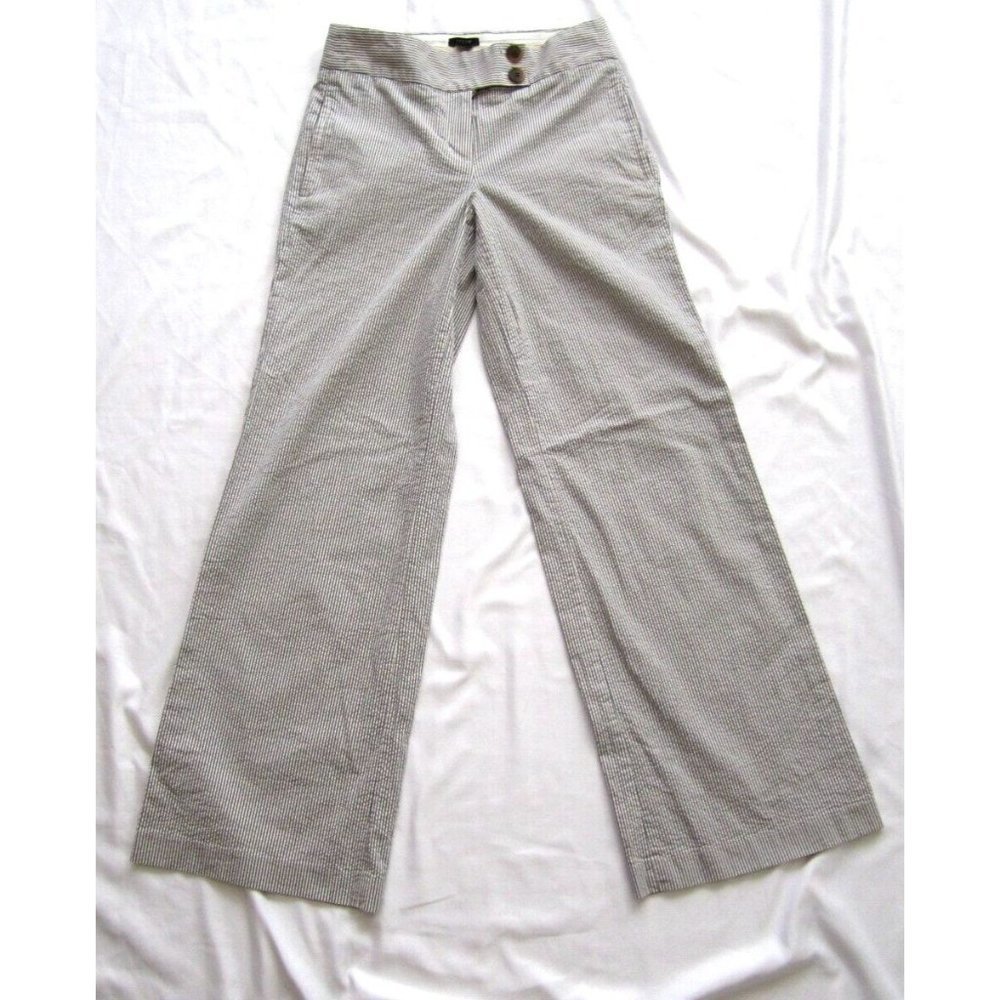 Women's J Crew Favorite Fit Stripes Cotton Pants Size 2 (fits more like size 0)